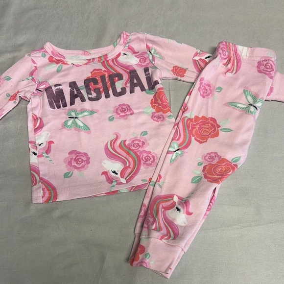 The Children's Place Magical Pink and Green Pajama Set - Picture 1 of 7